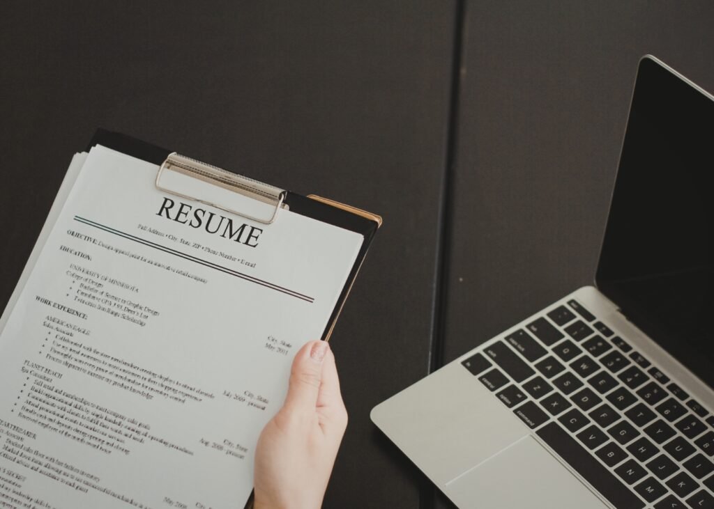 Senior professional preparing CV for executive recruitment in Dubai